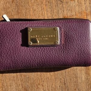 Marc Jacobs Purple Wallet with Gold Hardware